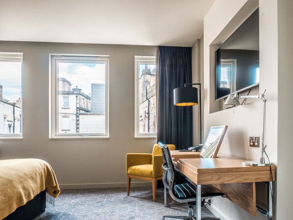 Premium bedding, pillow-top beds, in-room safe, desk