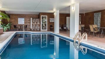 Indoor pool, open 6:00 AM to 11:00 PM, sun loungers