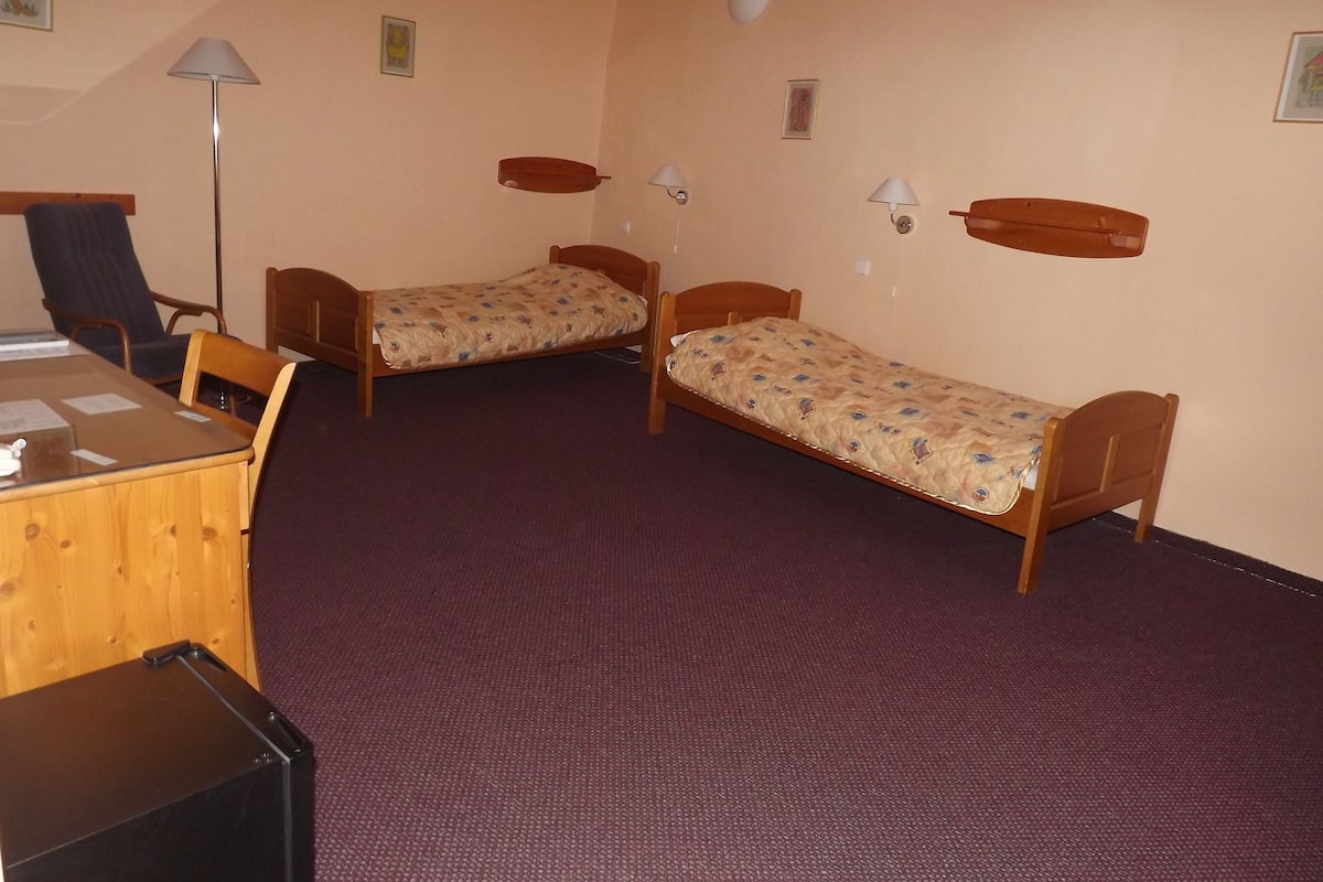 Economy Double Room | Minibar, in-room safe, desk, blackout drapes