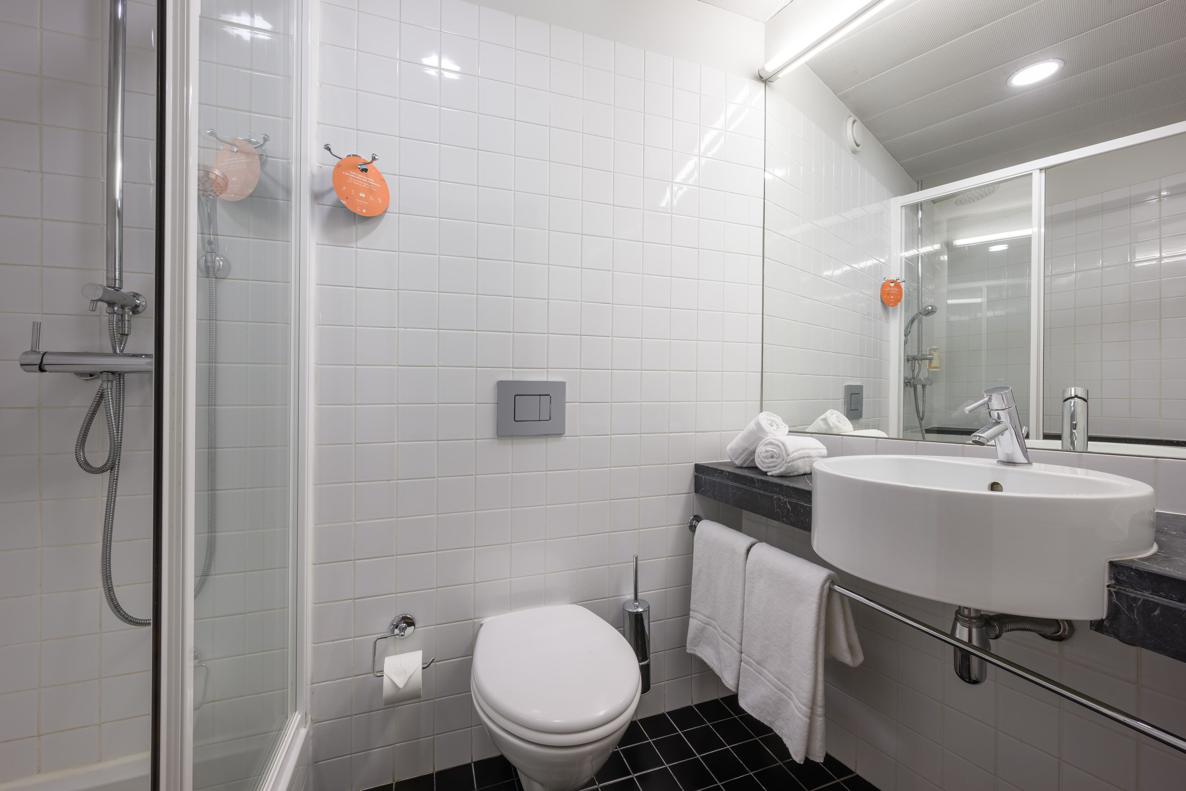 free toiletries, hair dryer, towels