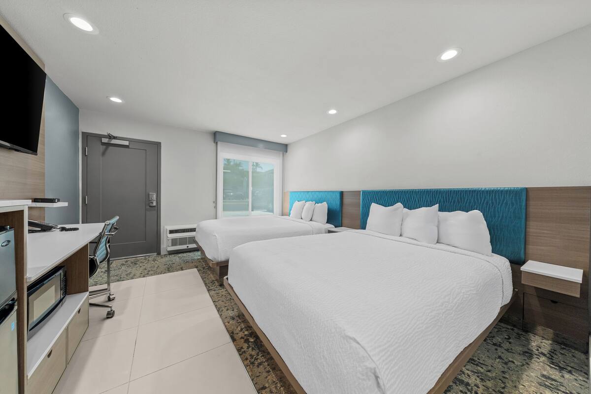 Premium Room, 2 Queen Beds, Non Smoking | Premium bedding, pillow-top beds, in-room safe, desk