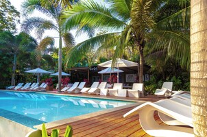 3 outdoor pools, open 8:00 AM to 9:00 PM, pool umbrellas, sun loungers