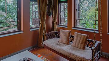 HMG Mangaldas Suite with Airport Pick-Up | Living area | 32-inch LED TV with satellite channels, TV