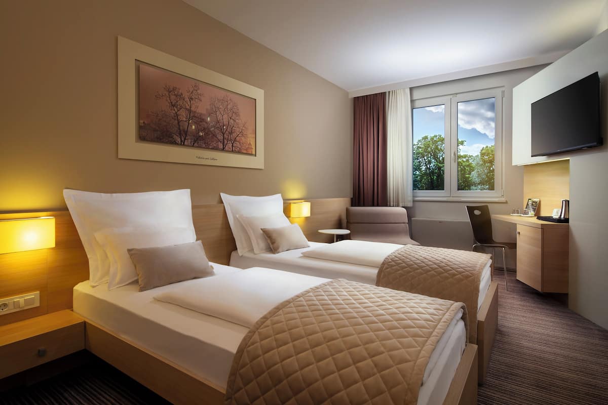 Comfort-Zweibettzimmer | Bettwäsche aus ägyptischer Baumwolle, hochwertige Bettwaren