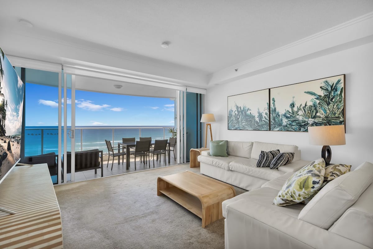 Apartment, 2 Bedrooms, Ocean View | Living area | TV, DVD player