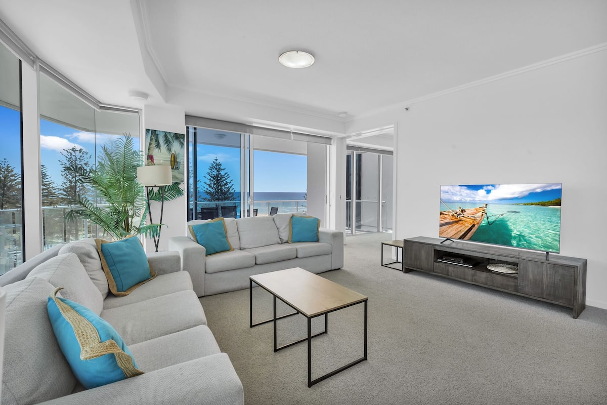 Apartment, 3 Bedrooms, Beach View | Living area | TV, DVD player