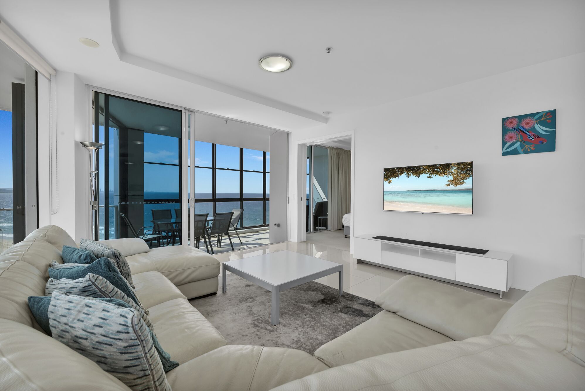 Apartment, 3 Bedrooms, Ocean View | Living area | TV, DVD player