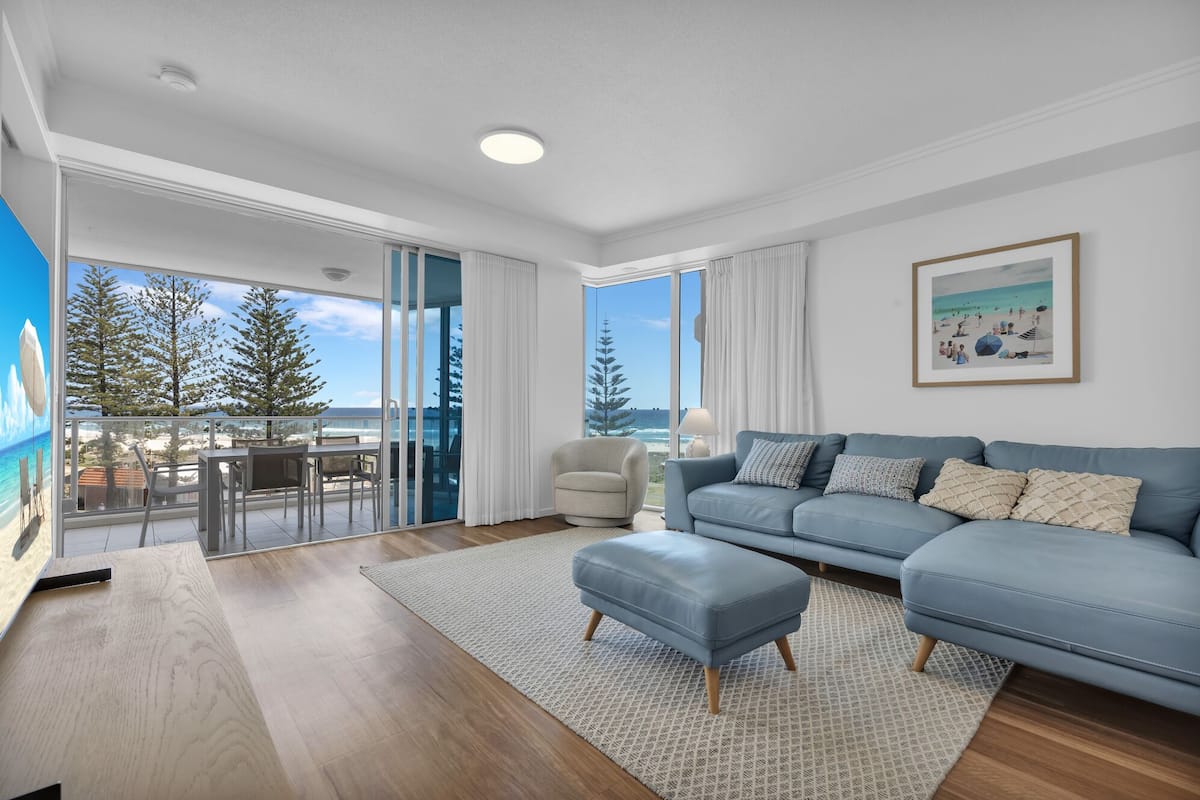 Apartment, 1 Bedroom, Beach View | Living area | TV, DVD player