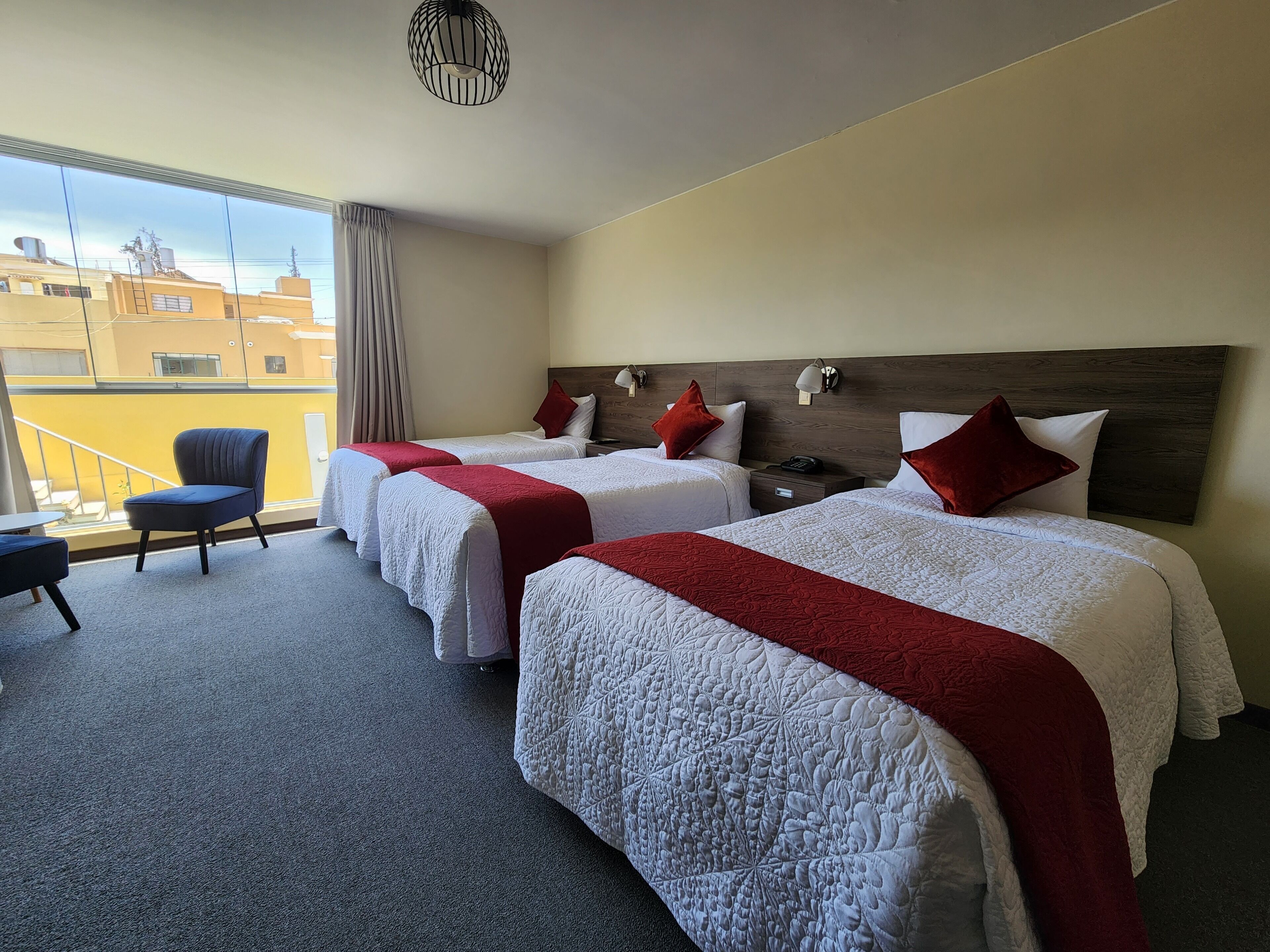 Hypo-allergenic bedding, minibar, laptop workspace, iron/ironing board