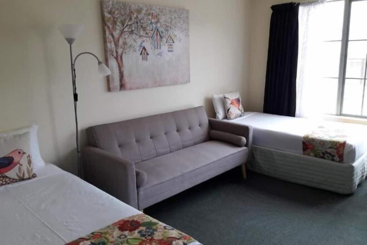 1 bedroom, blackout curtains, iron/ironing board, free WiFi