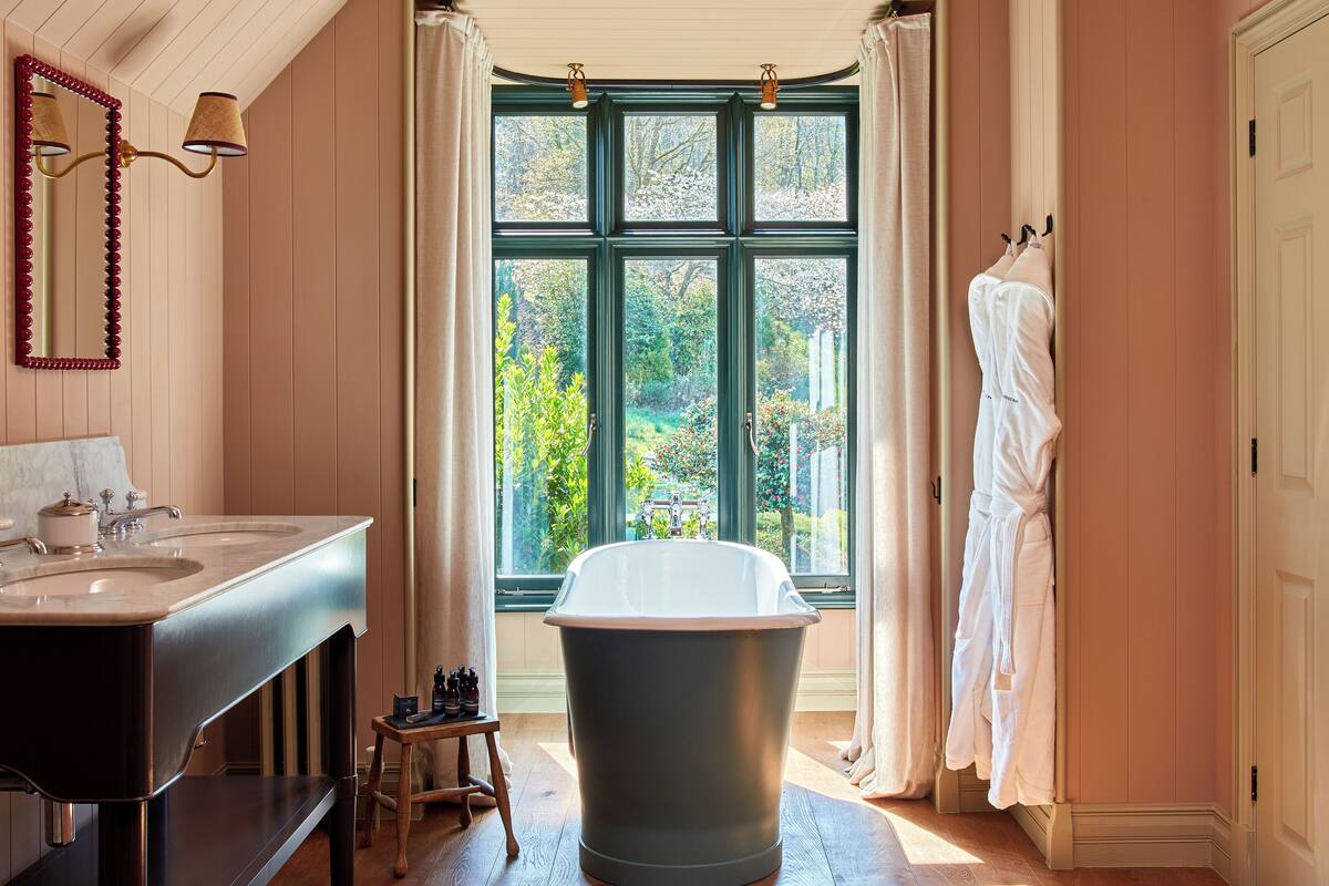 free toiletries, hair dryer, bathrobes, slippers