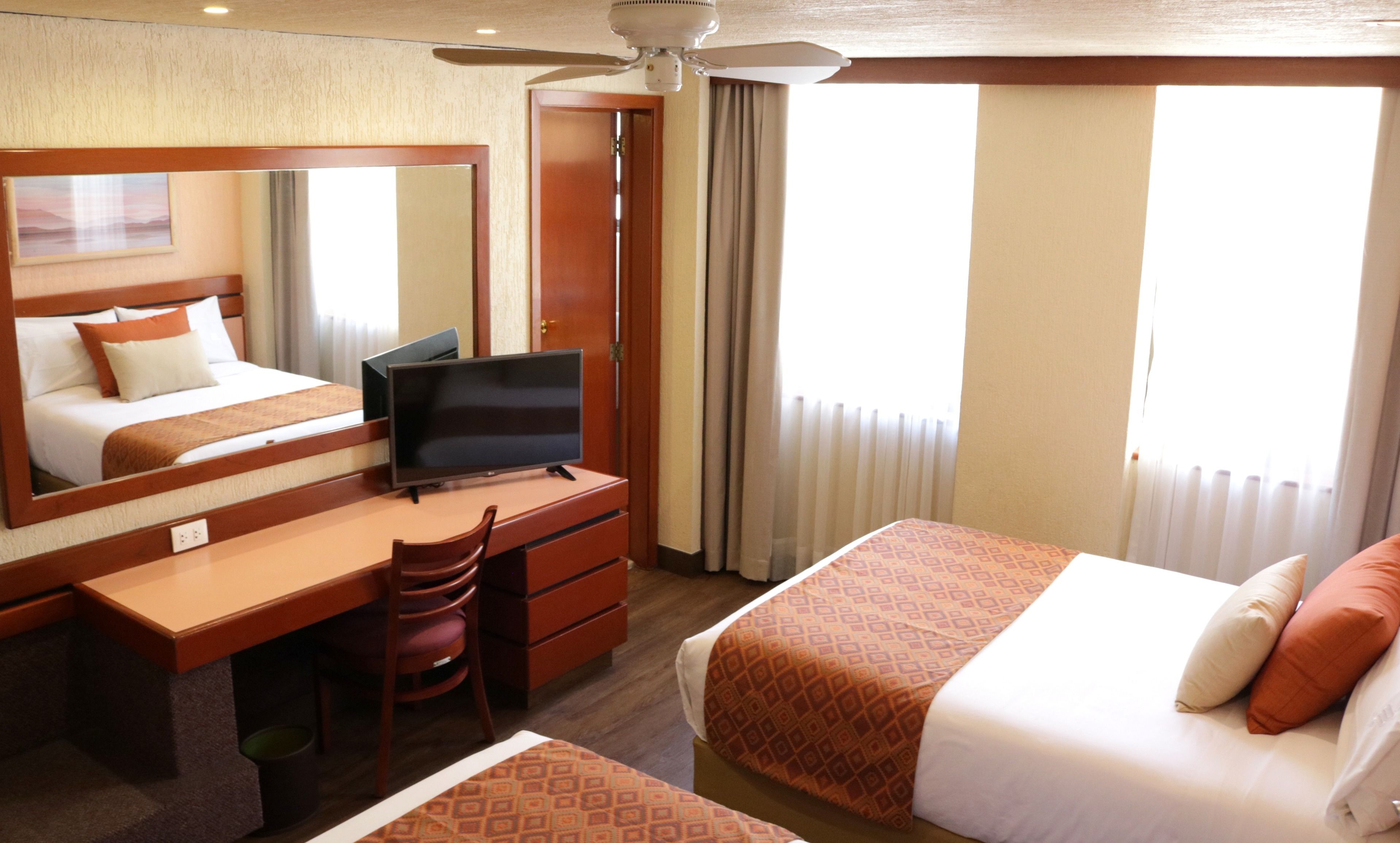 standard double room | in-room safe, desk, blackout curtains, iron/ironing board
