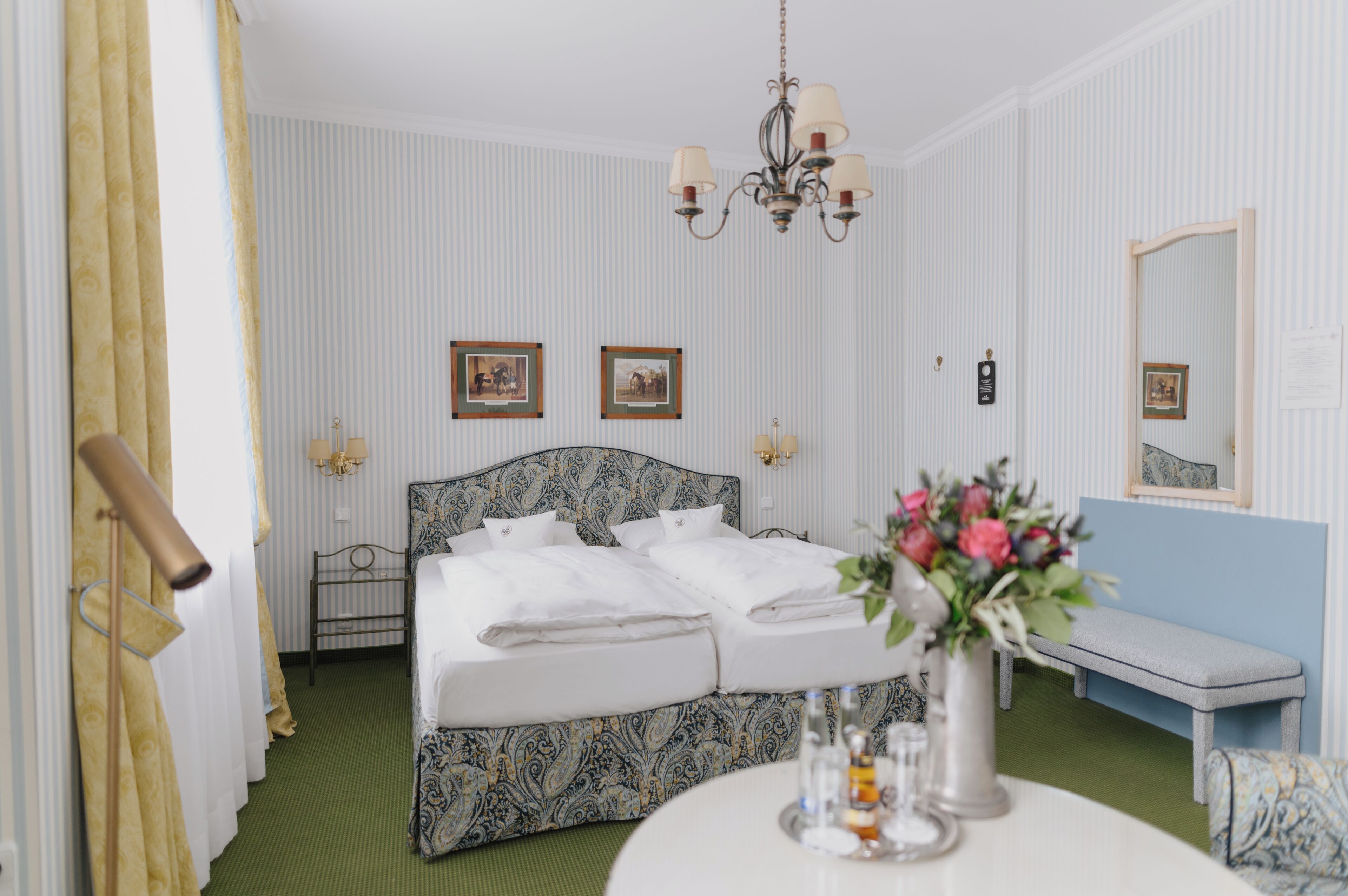 hypo-allergenic bedding, in-room safe, desk, cots/infant beds