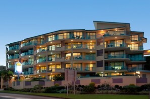 Front of property – evening/night - Alexandra on the Pacific (Alexandra Headland)