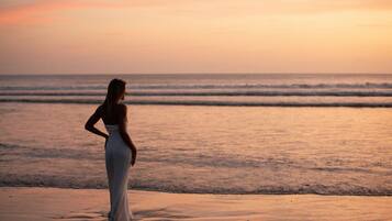 Guests can enjoy serene ocean views from the beach.