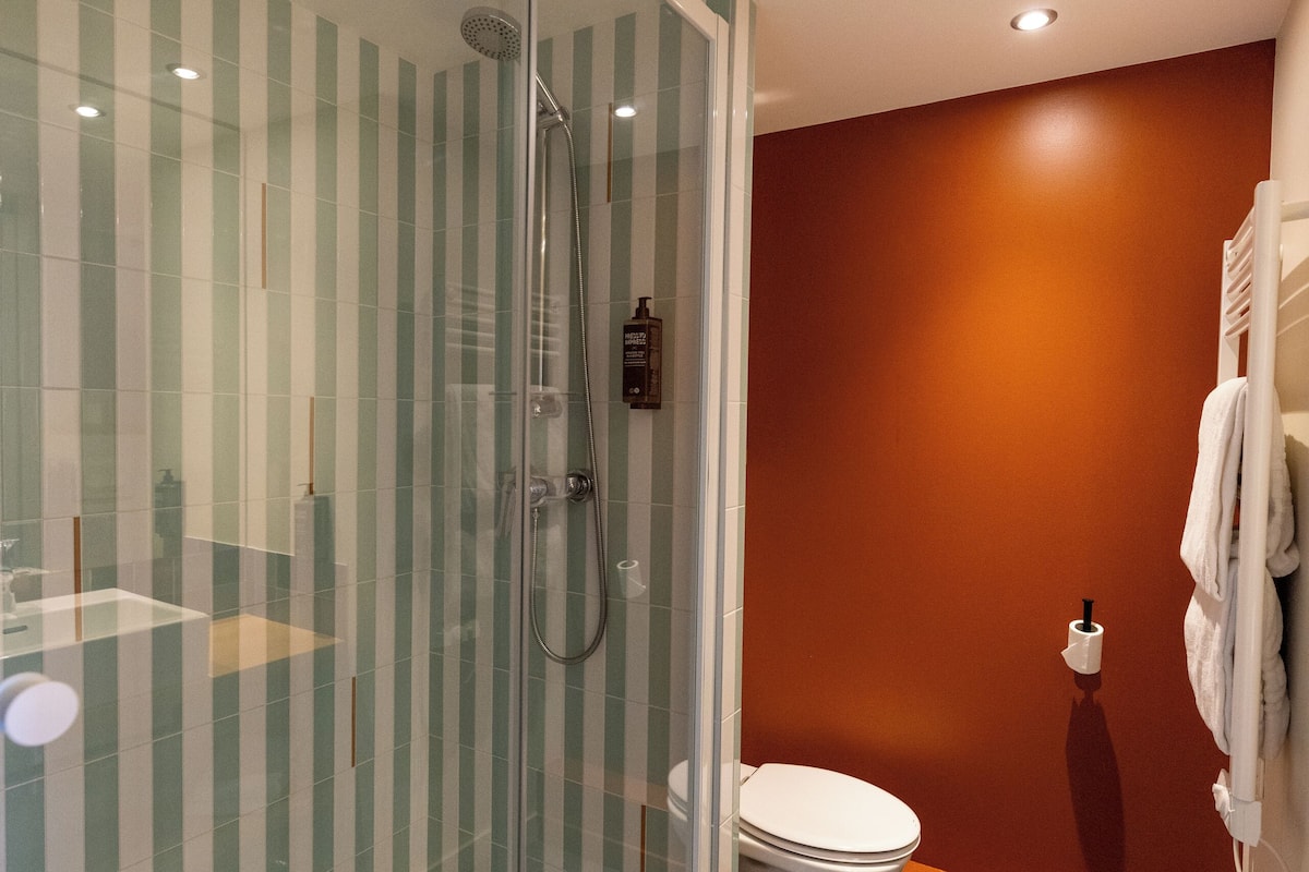 classic room, 2 single beds | bathroom | shower, free toiletries, hair dryer, towels