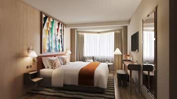 Premium bedding, pillowtop beds, in-room safe, blackout drapes