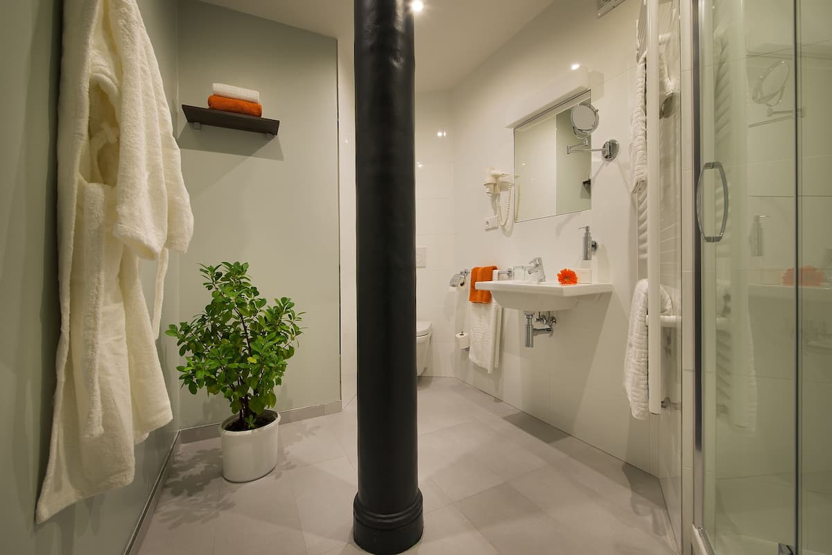 standard double or twin room | bathroom | combined shower/bathtub, free toiletries, hair dryer, bathrobes