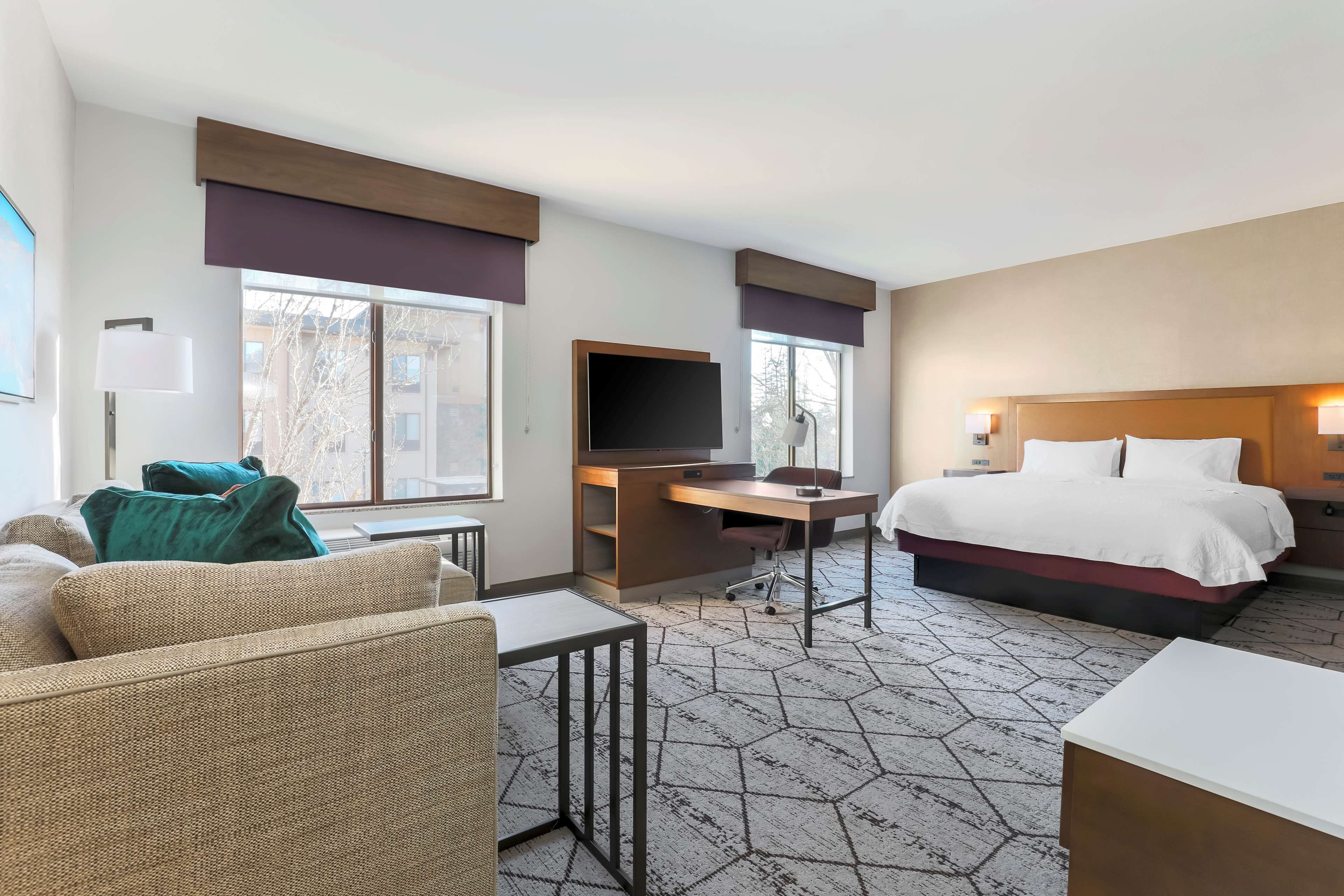 studio, 1 king bed with sofa bed | living area | 55-inch lcd tv with digital channels, tv