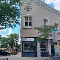 The Clarke Hotel with a storefront named Travieso.