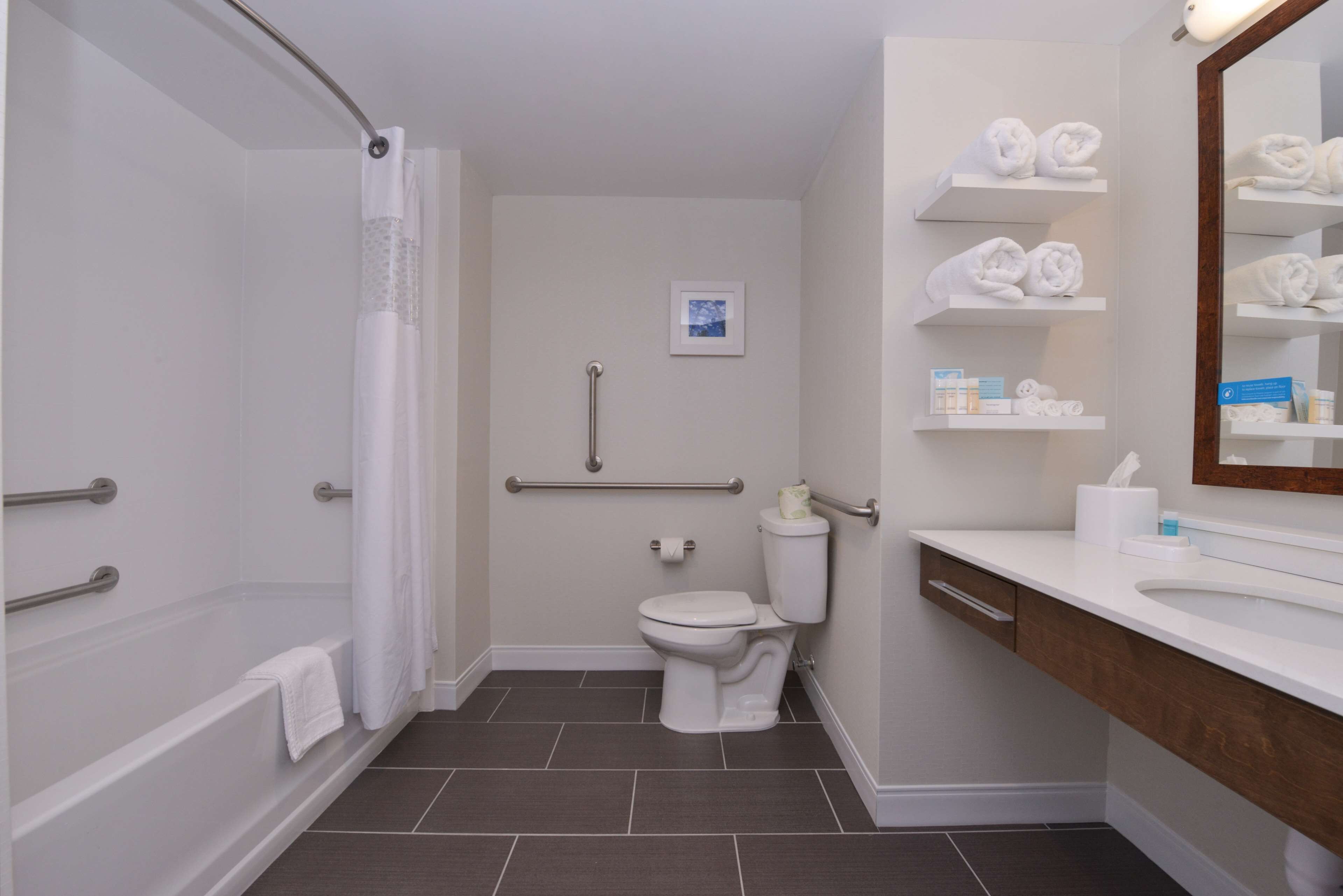 free toiletries, hair dryer, towels