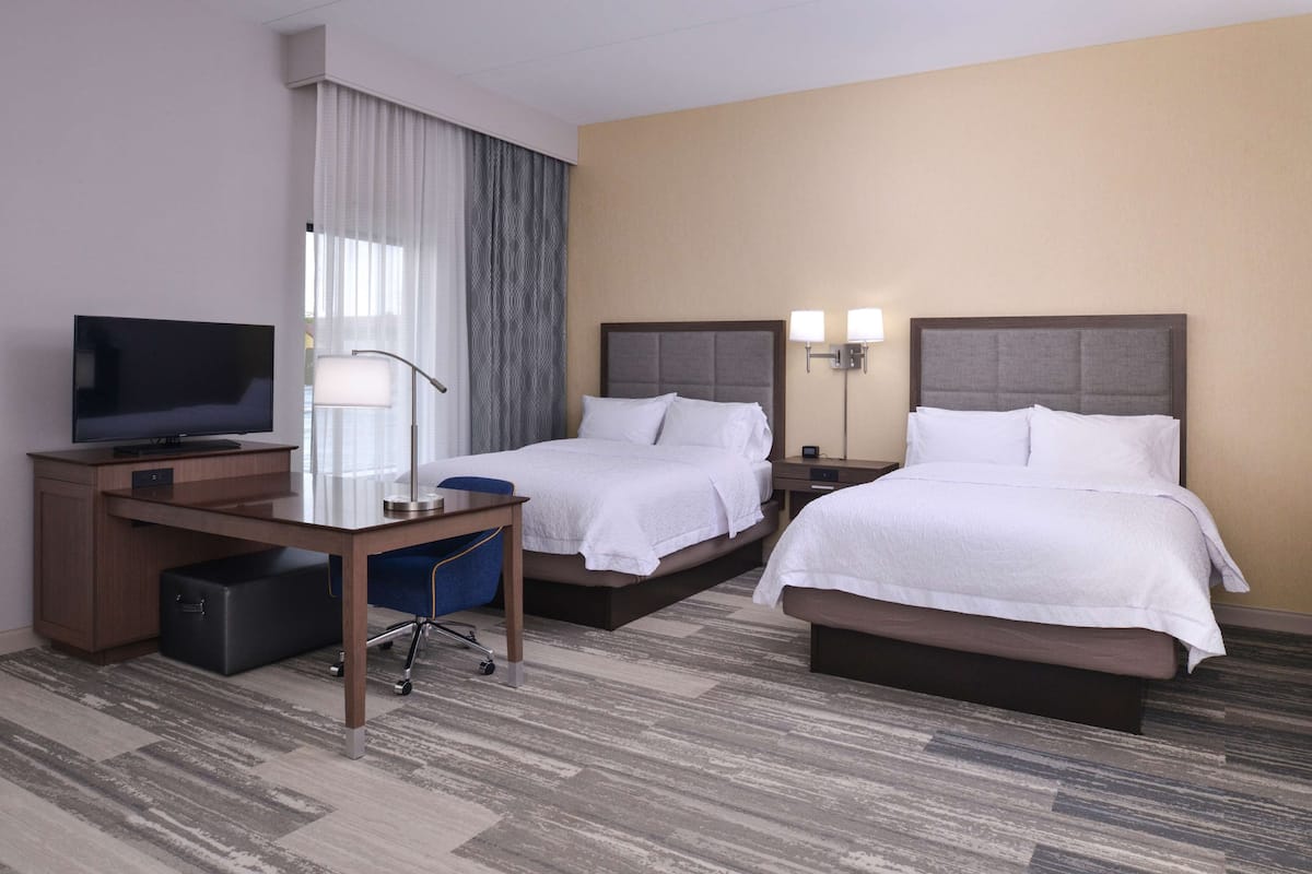 Studio, 2 Queen Beds, Non Smoking, Refrigerator & Microwave | Premium bedding, desk, laptop workspace, blackout curtains