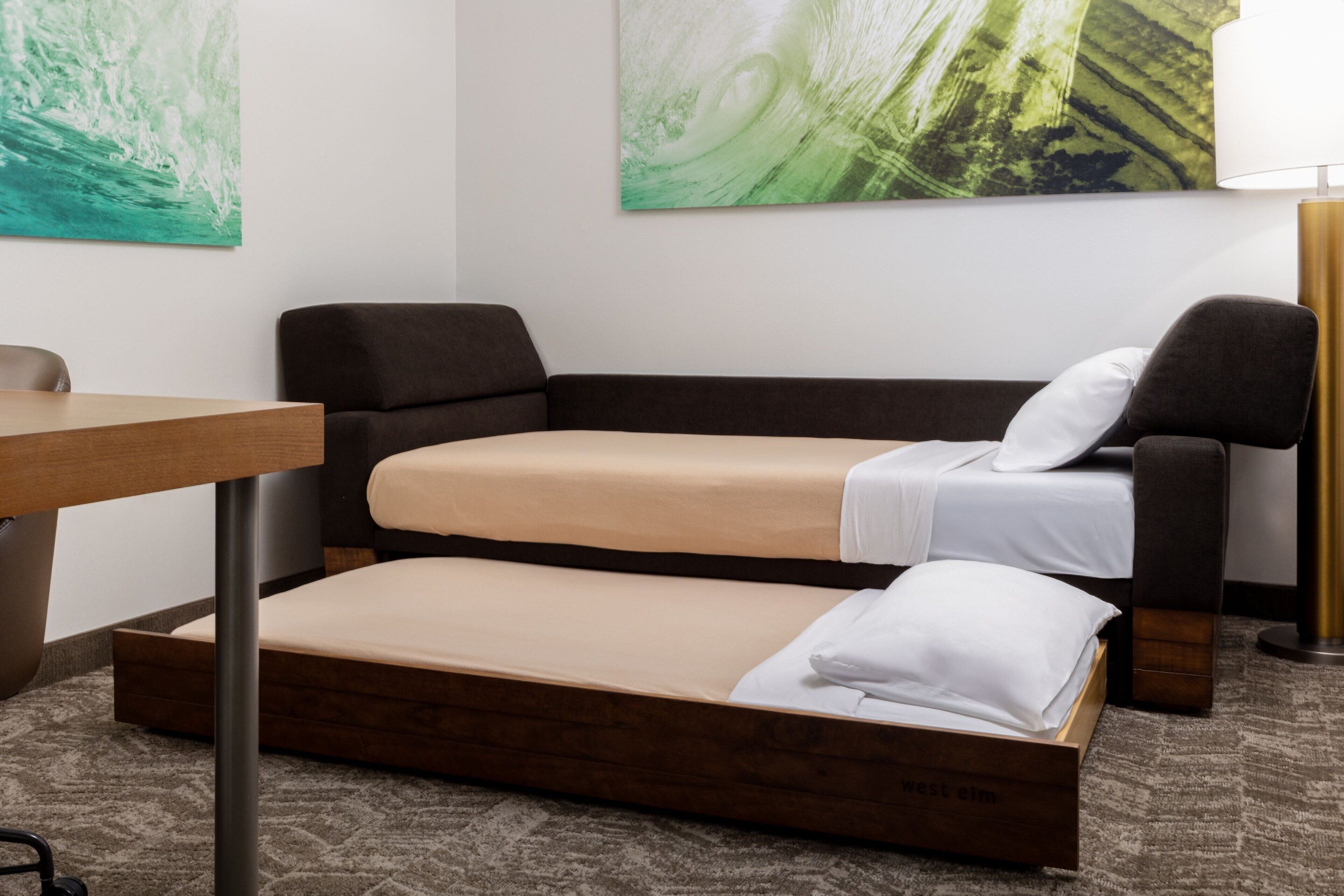 hypo-allergenic bedding, in-room safe, desk, blackout curtains