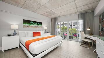 Egyptian cotton sheets, premium bedding, pillow-top beds, minibar