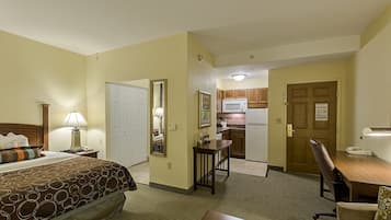 Suite, 1 Bedroom, Accessible, Kitchen (Comm, Accessible Tub) | 1 bedroom, in-room safe, desk, iron/ironing board