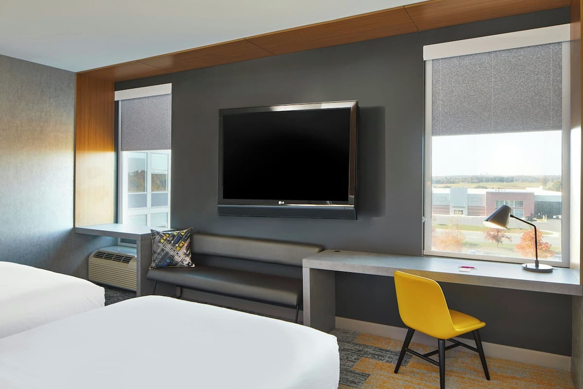 aloft, Room, 2 Queen Beds, Non Smoking | Premium bedding, pillow-top beds, in-room safe, individually decorated
