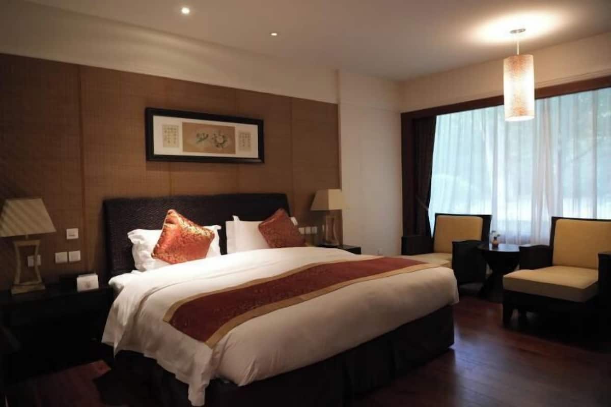 Edredón, minibar, caja de seguridad en la habitación y escritorio