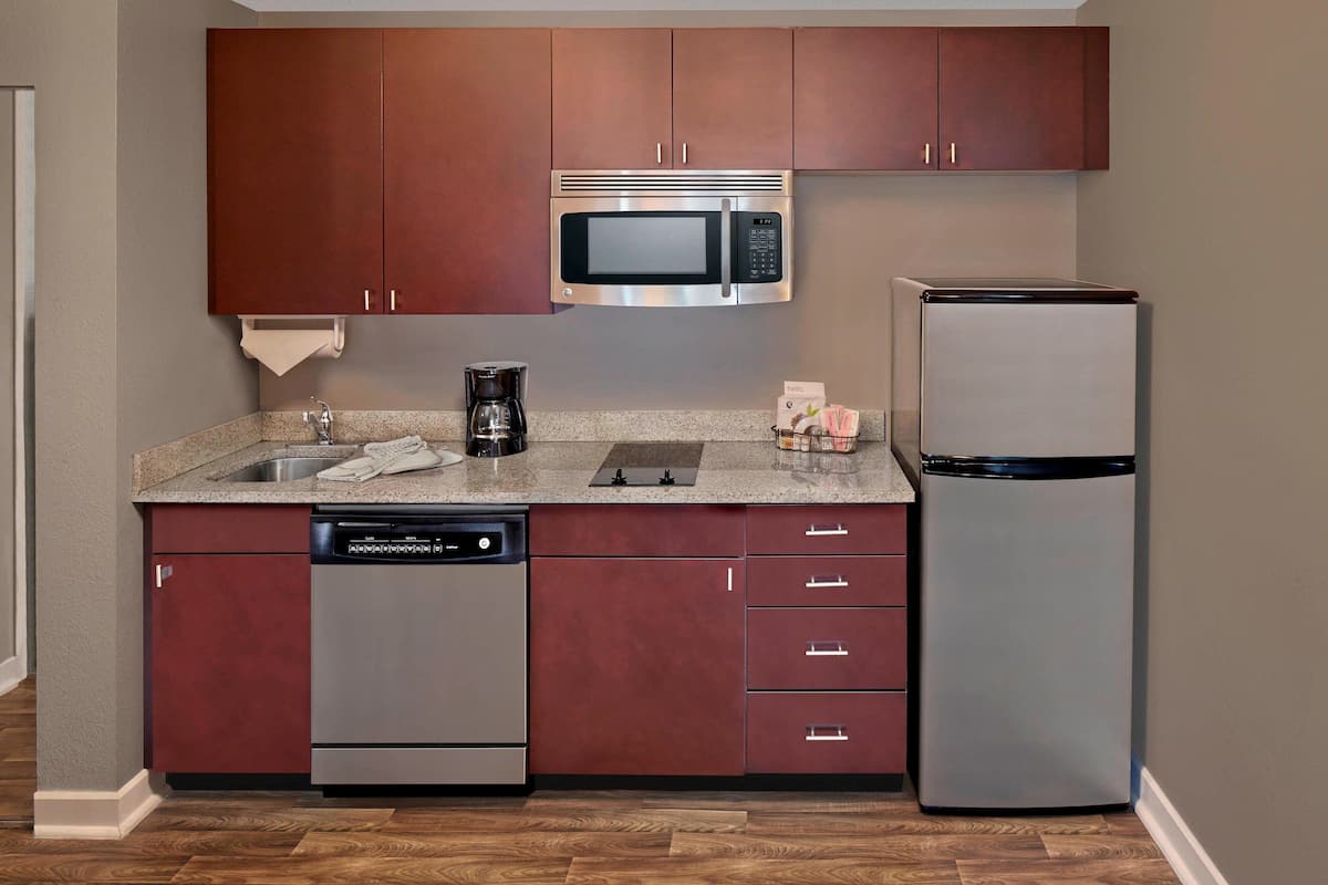 Fridge, microwave, stovetop, dishwasher