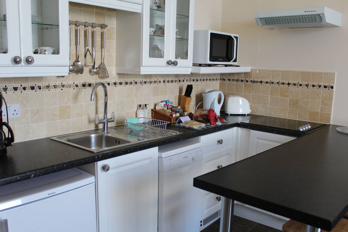 luxury apartment, 2 bedrooms, sea view | private kitchen | mini-fridge, microwave, stovetop, coffee/tea maker