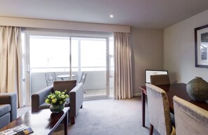 Flat-screen TV, DVD player