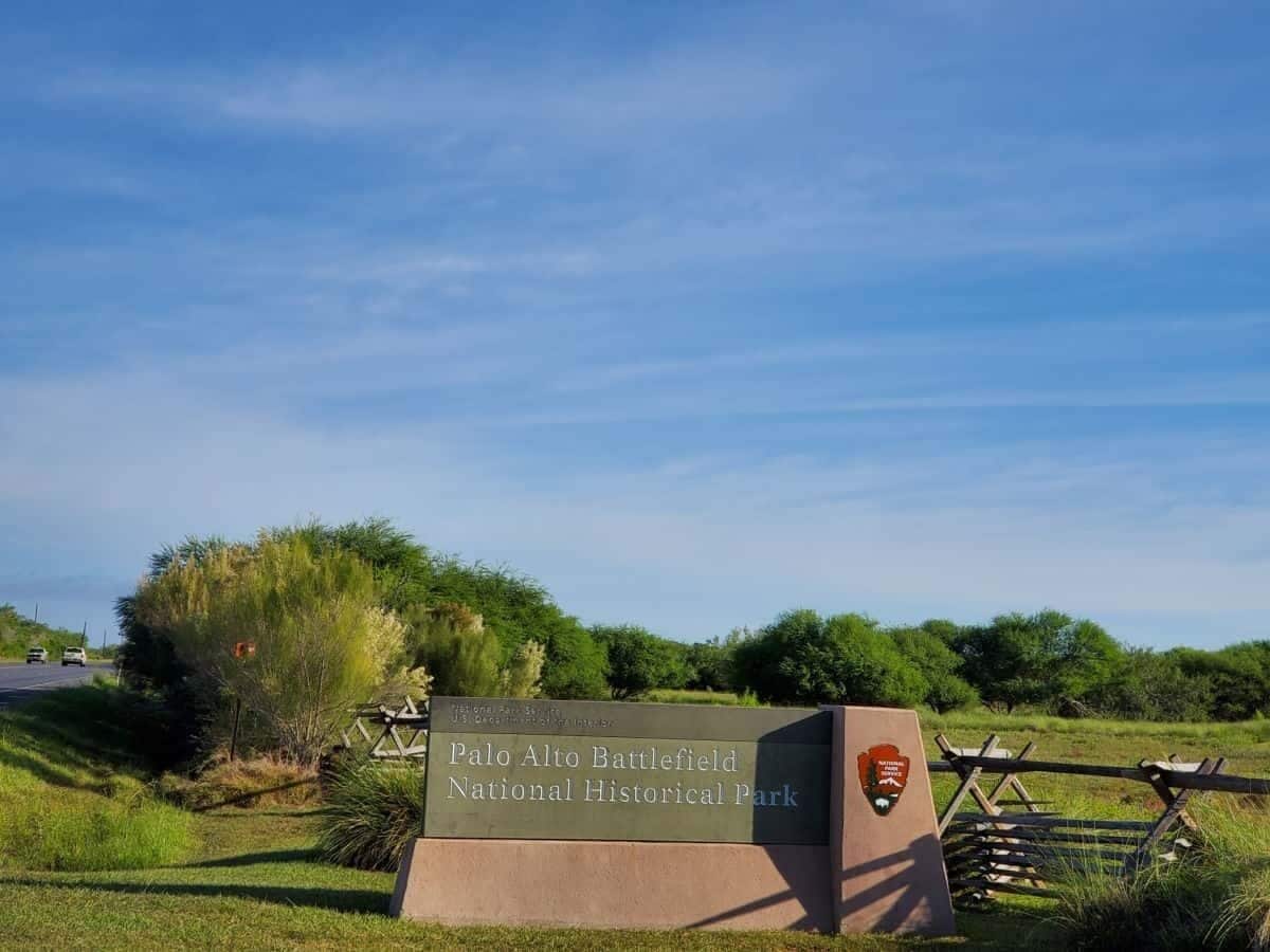 Señal del Parque Histórico Nacional de Palo Alto Battlefield.
