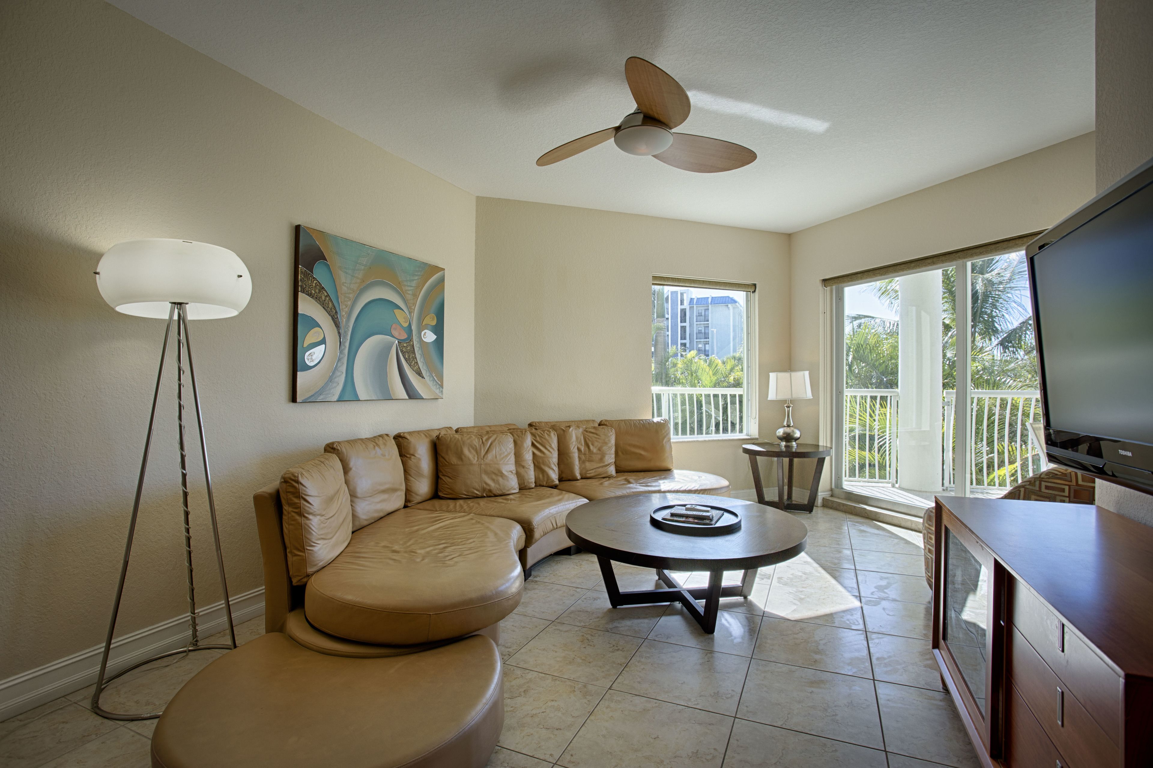 Suite, Multiple Beds, Accessible, Pool View (2 Bedroom Suite ADA) | Living area | Flat-screen TV