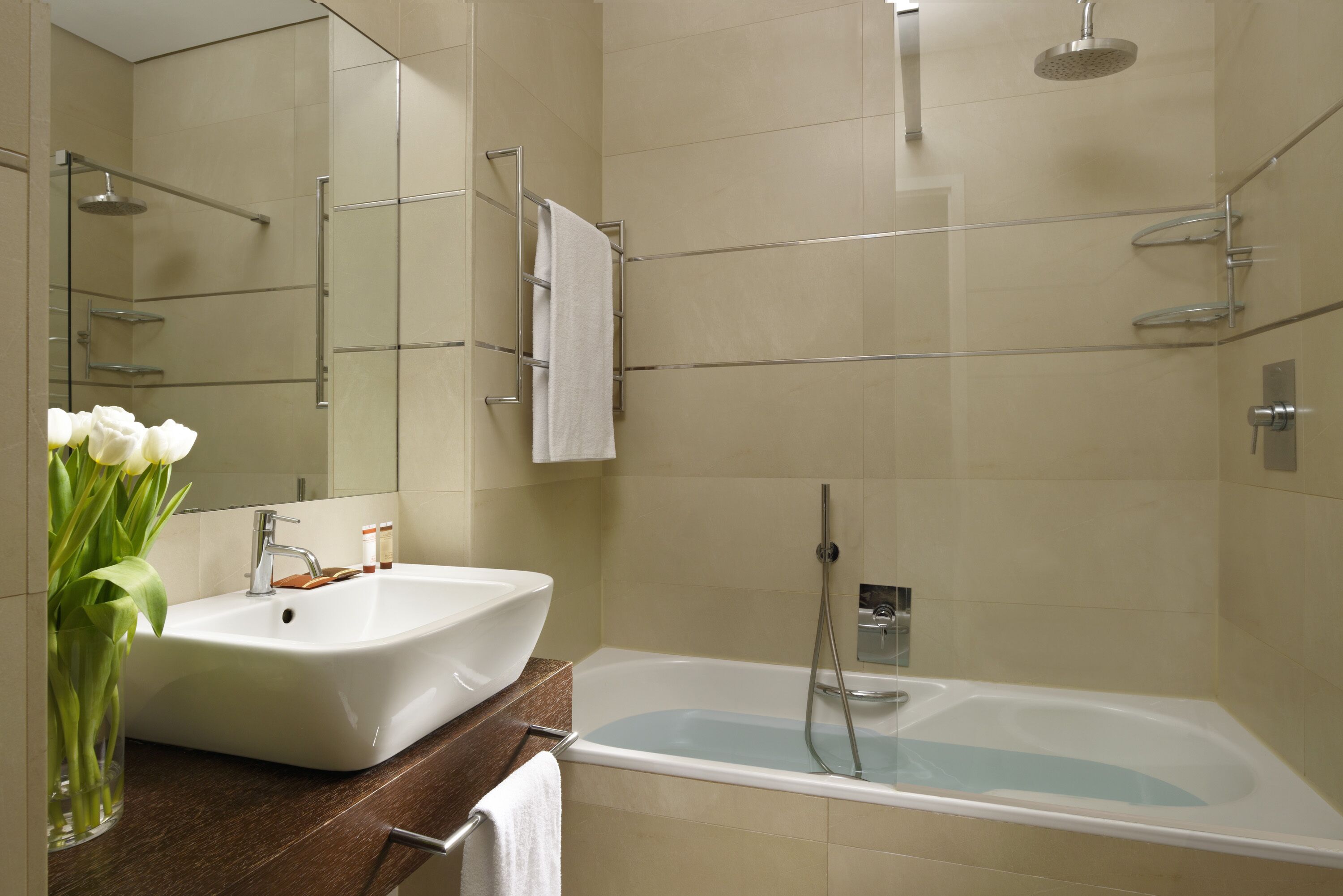 free toiletries, hair dryer, bidet, towels