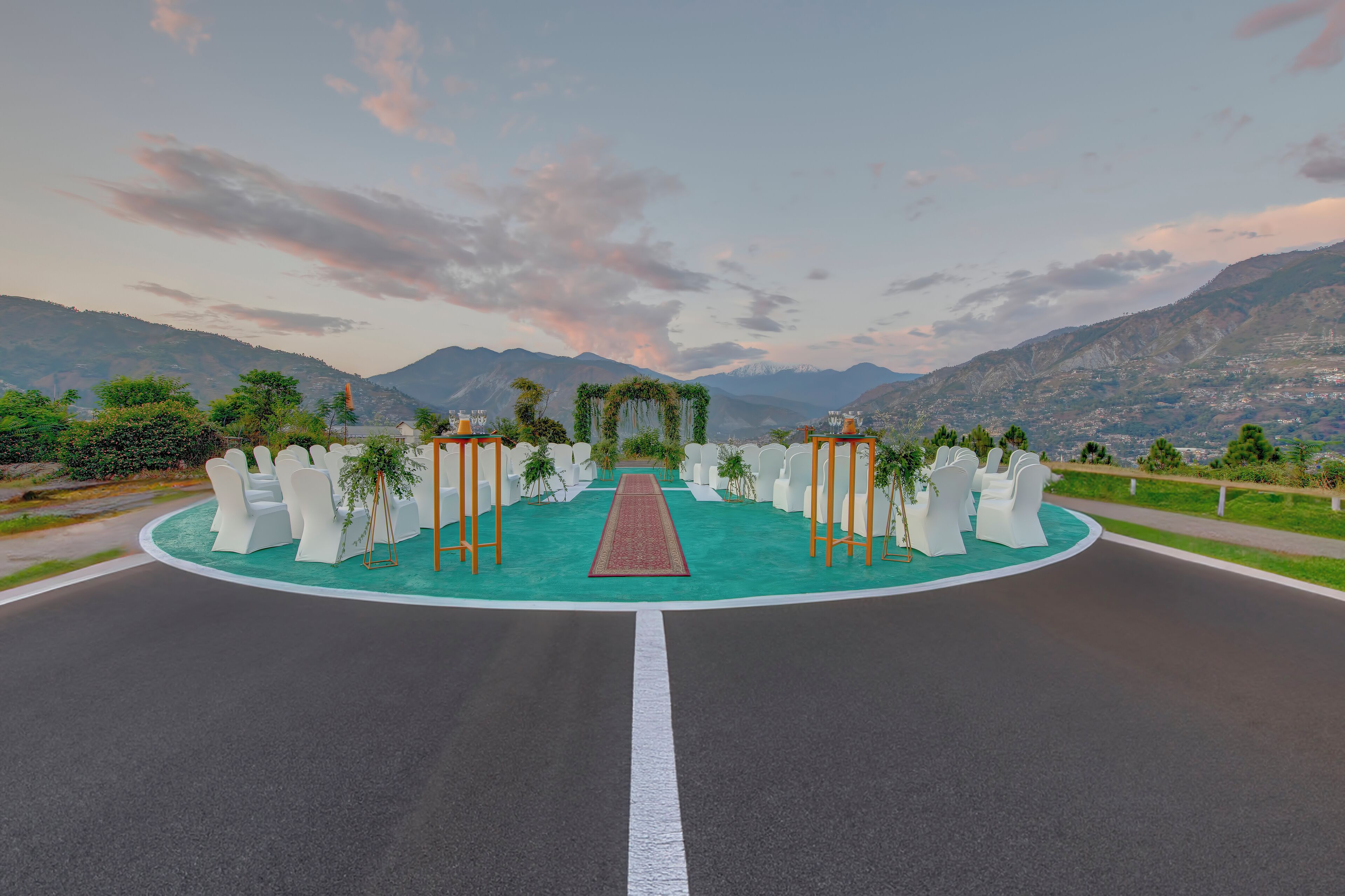 outdoor banquet area