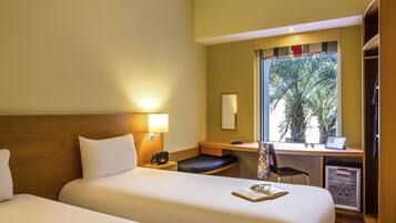 Down duvets, individually furnished, desk, blackout curtains