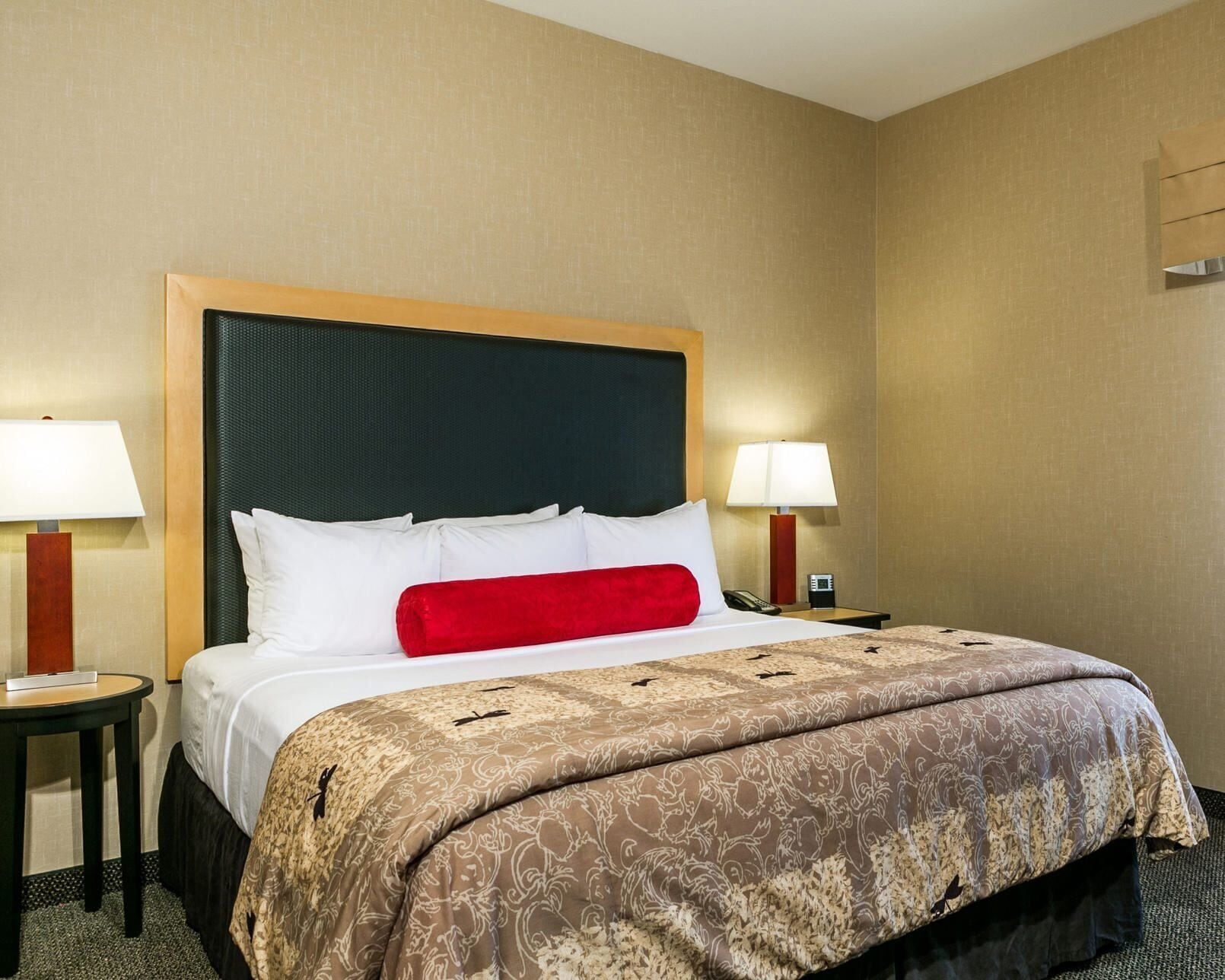 Premium bedding, pillow-top beds, desk, laptop workspace