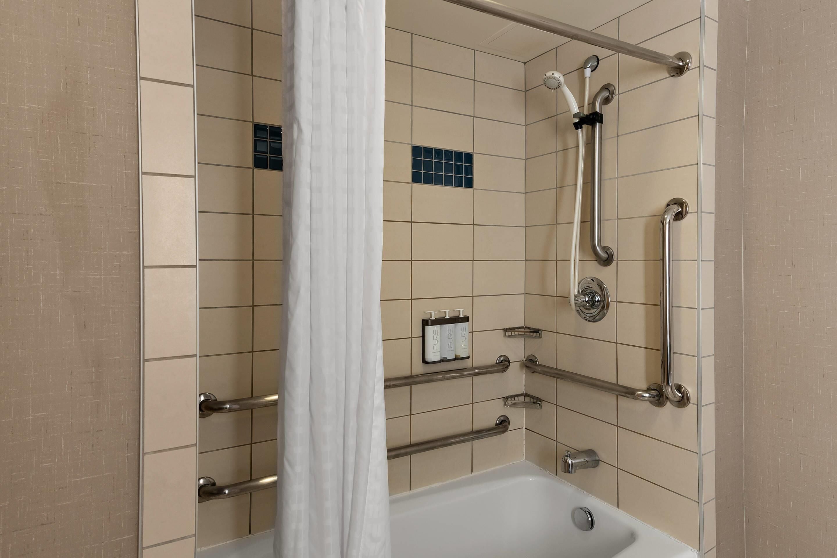 premium bedding, pillow-top beds, desk, laptop workspace