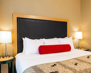 Restful retreat with a large bed, two bedside tables, and lamps.