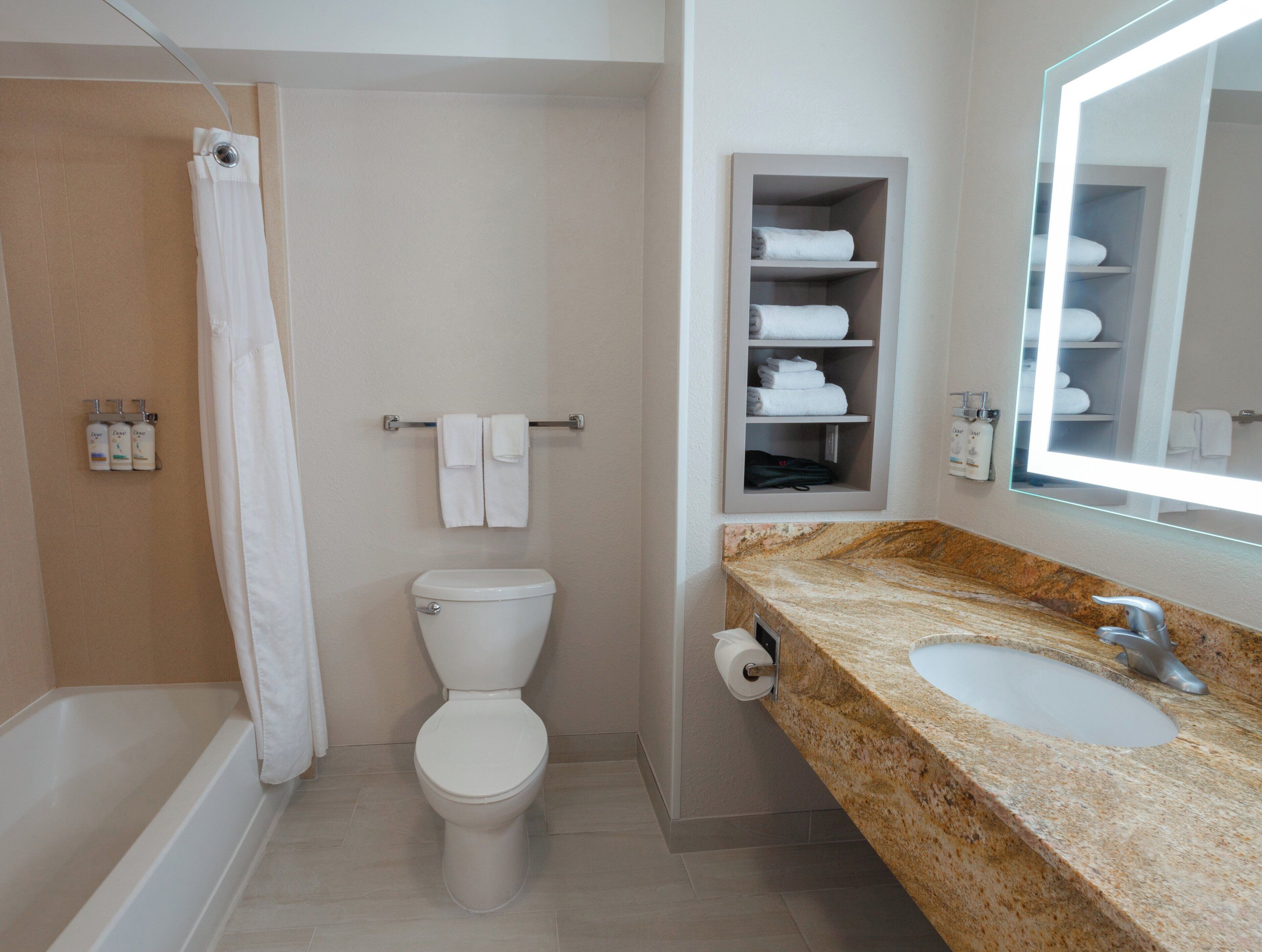 Free toiletries, hair dryer, towels