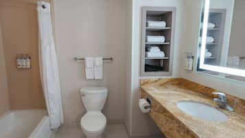 Free toiletries, hair dryer, towels