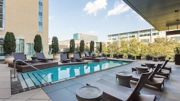 Outdoor pool, sun loungers