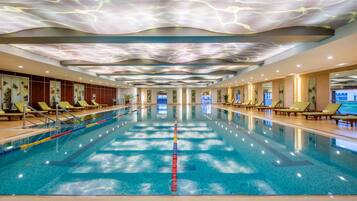 Indoor pool, open 6:30 AM to 10:30 PM, lifeguards on site