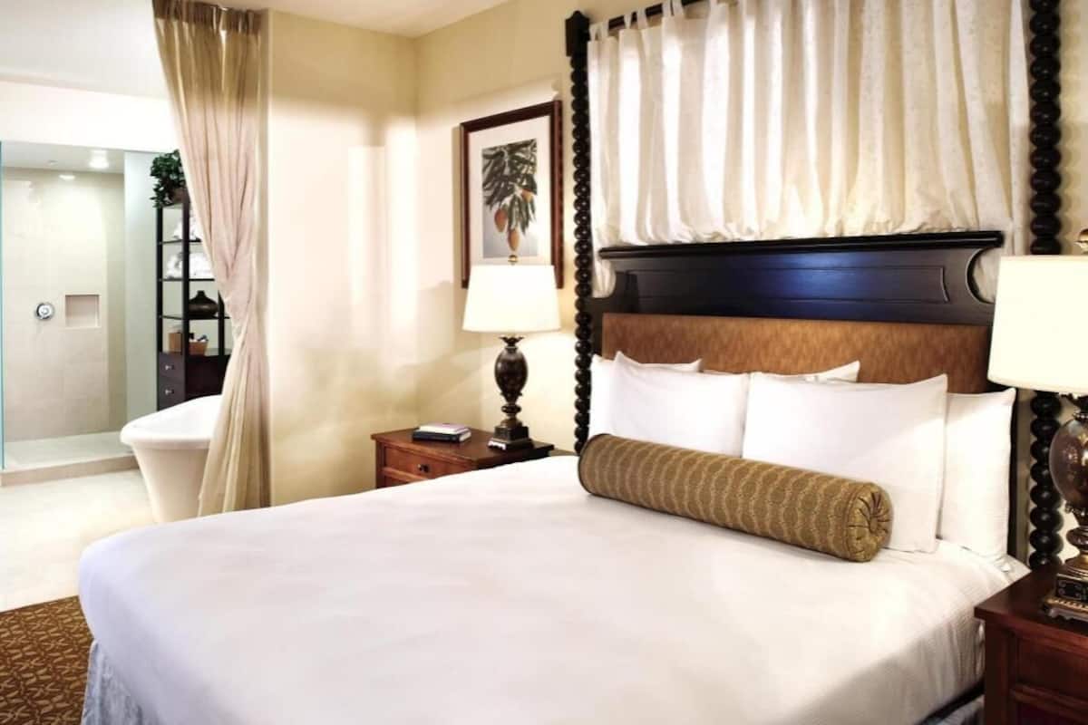 Premium bedding, down comforters, pillowtop beds, in-room safe