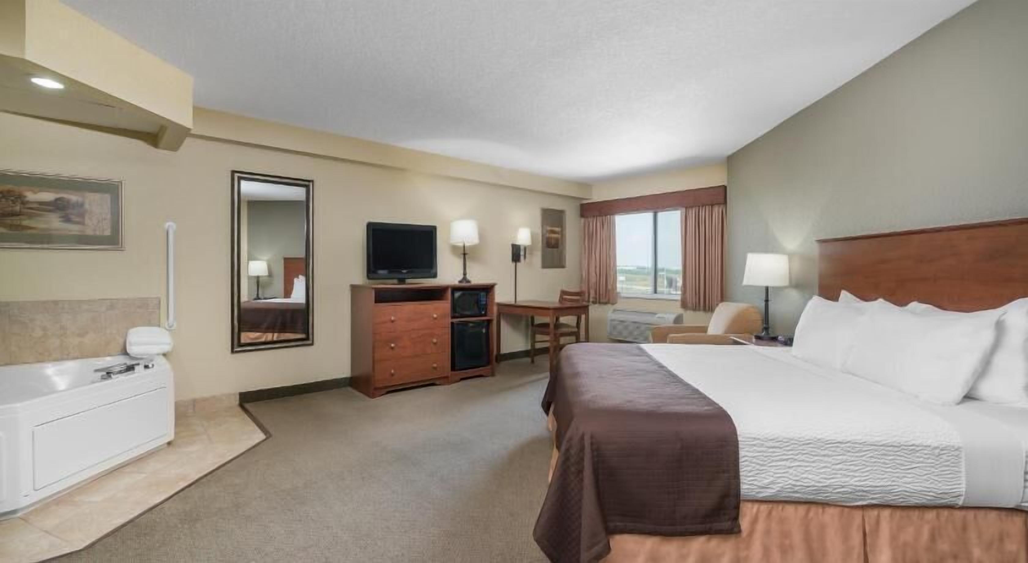 Individually decorated, individually furnished, desk, blackout drapes