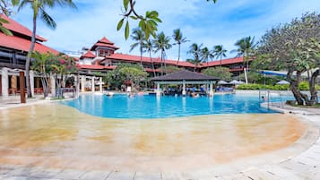 Kolam renang terbuka, kabana percuma, payung kolam