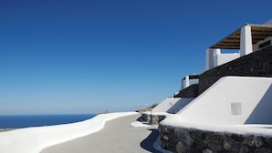 Villa de lujo, hidromasaje, vista al mar | Sábanas de algodón egipcio, ropa de cama de alta calidad y edredón